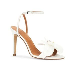 ALAMEDA TURQUESA Fiona Heels White Floral orchid shoes bridal Revolve 40 10